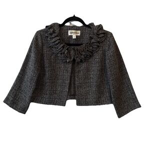 Danny & Nicole Floral 3D Cropped Open Cardigan Shrug Women's 6P Business Money